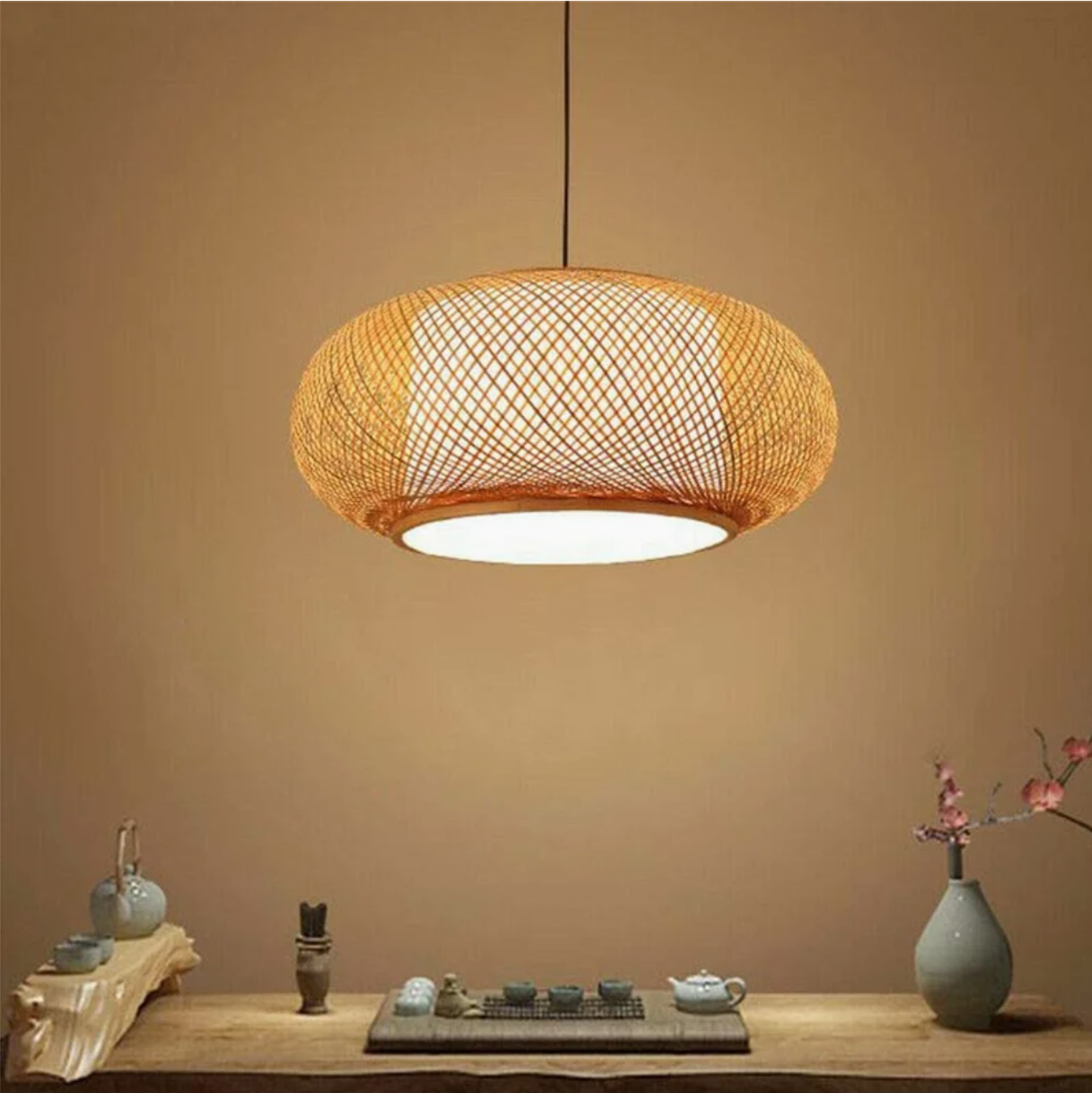 Handwoven Bamboo Pendant Light