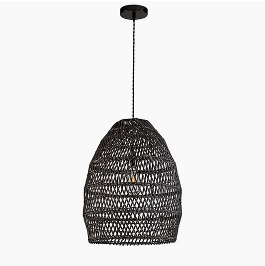 Black Wicker Rattan Ceiling Lamp